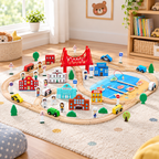 113 Piece Wooden Train Set