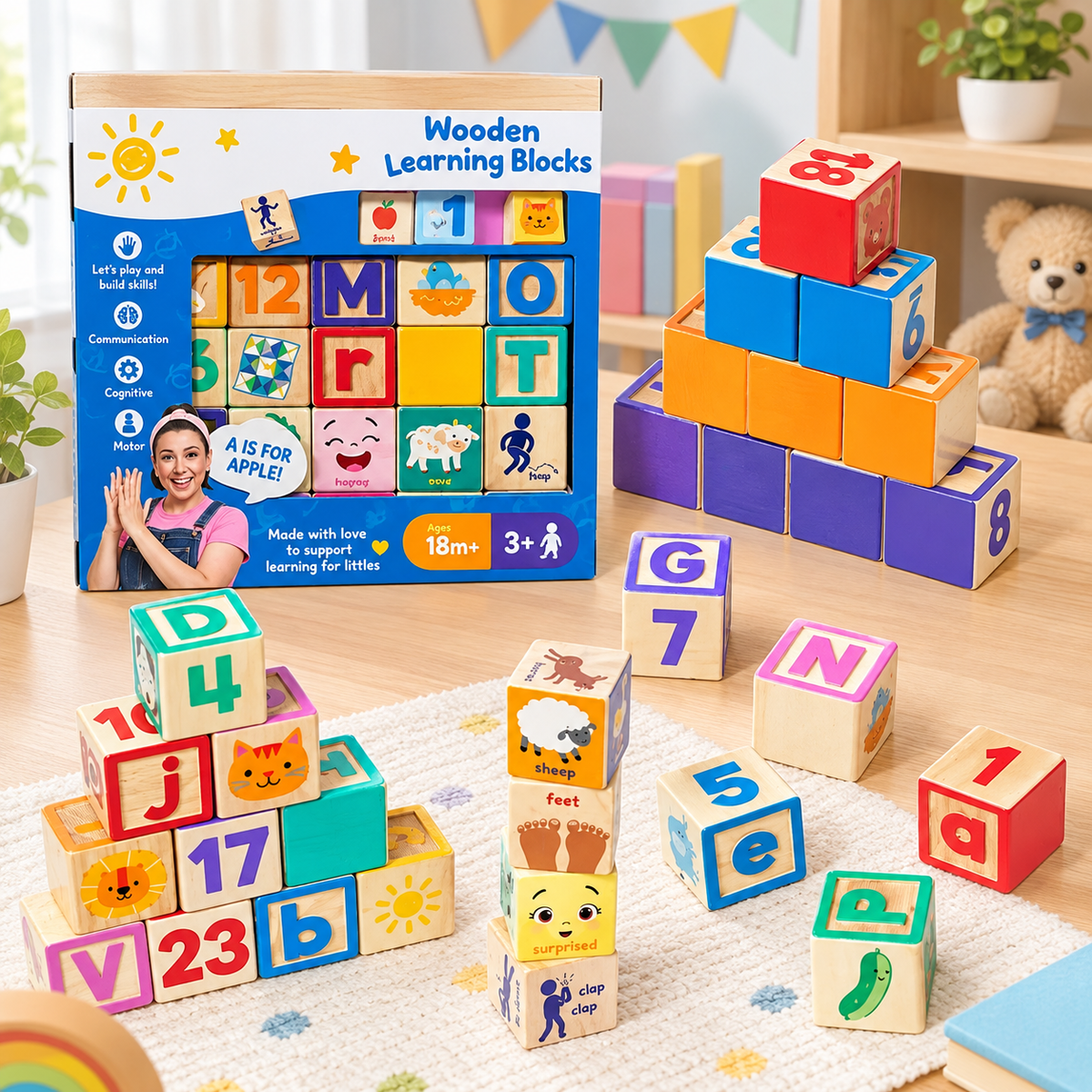 Wooden Learning Blocks Set