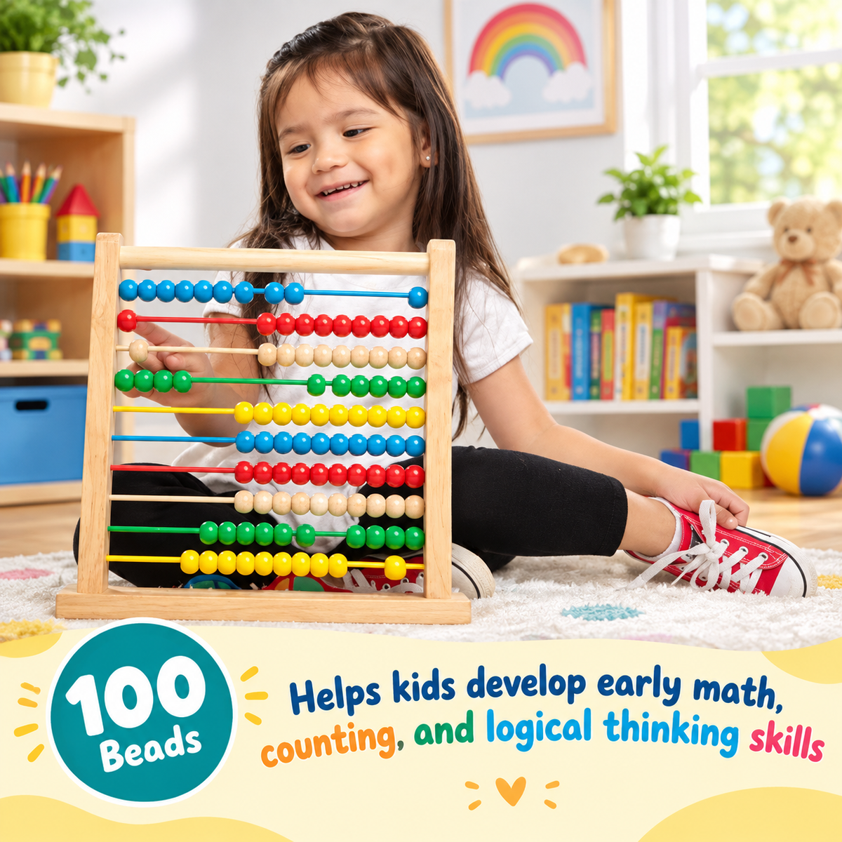 Wooden Counting Abacus