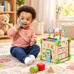 Wooden Activity Learning Cube