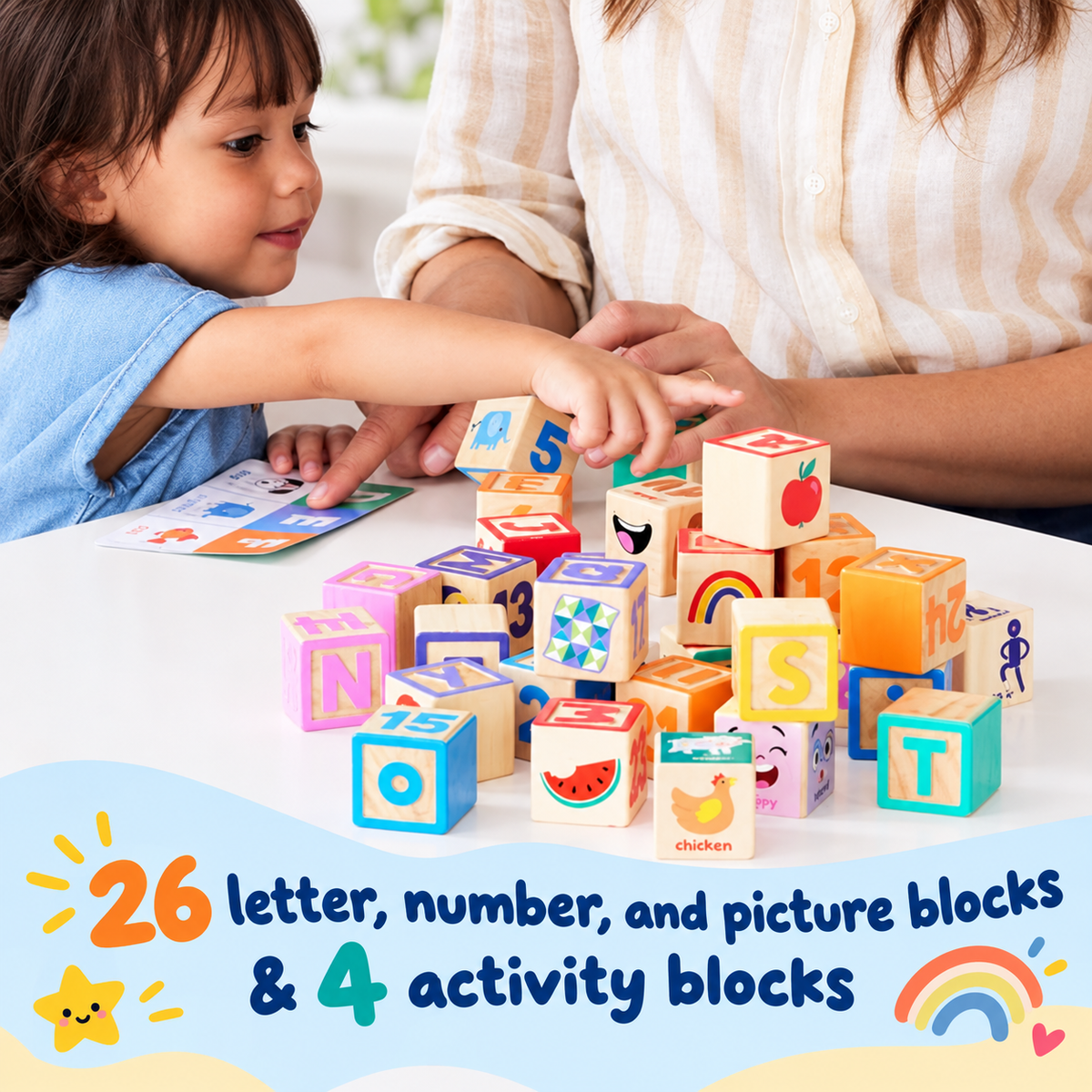 Wooden Learning Blocks Set
