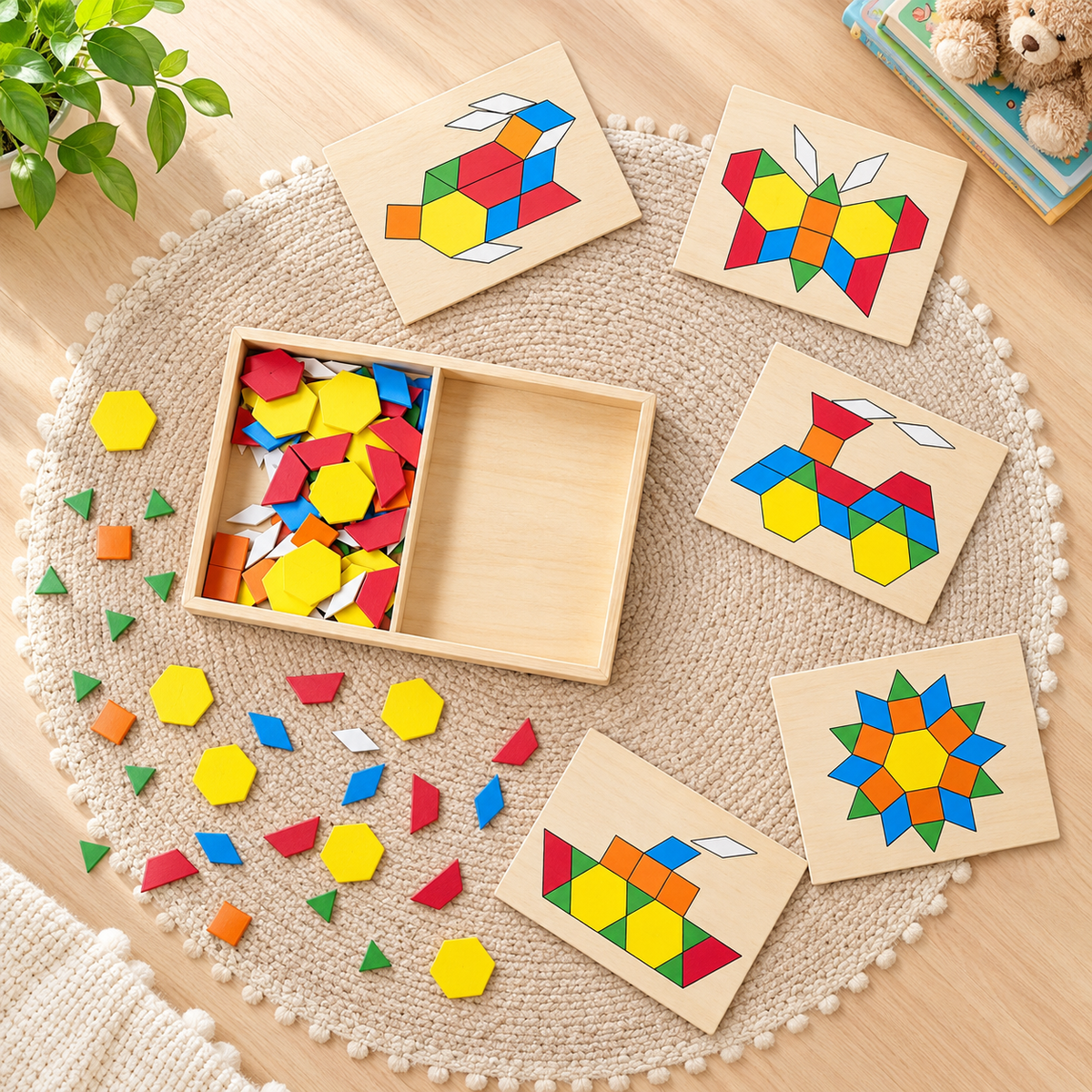 Wooden Pattern Block Set
