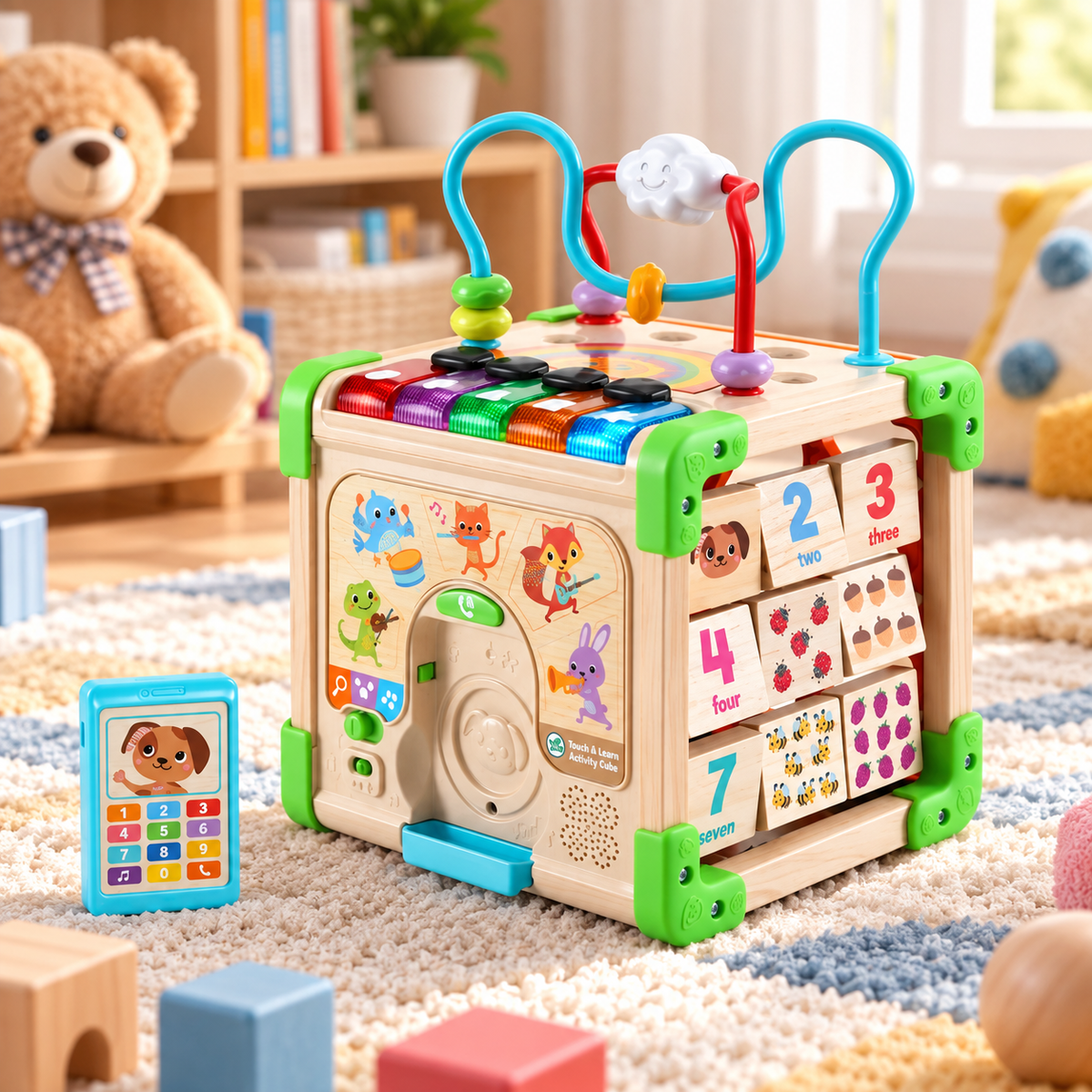 Wooden Activity Learning Cube