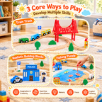 113 Piece Wooden Train Set