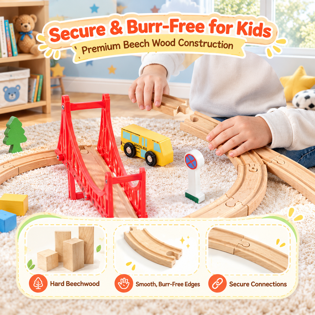 113 Piece Wooden Train Set