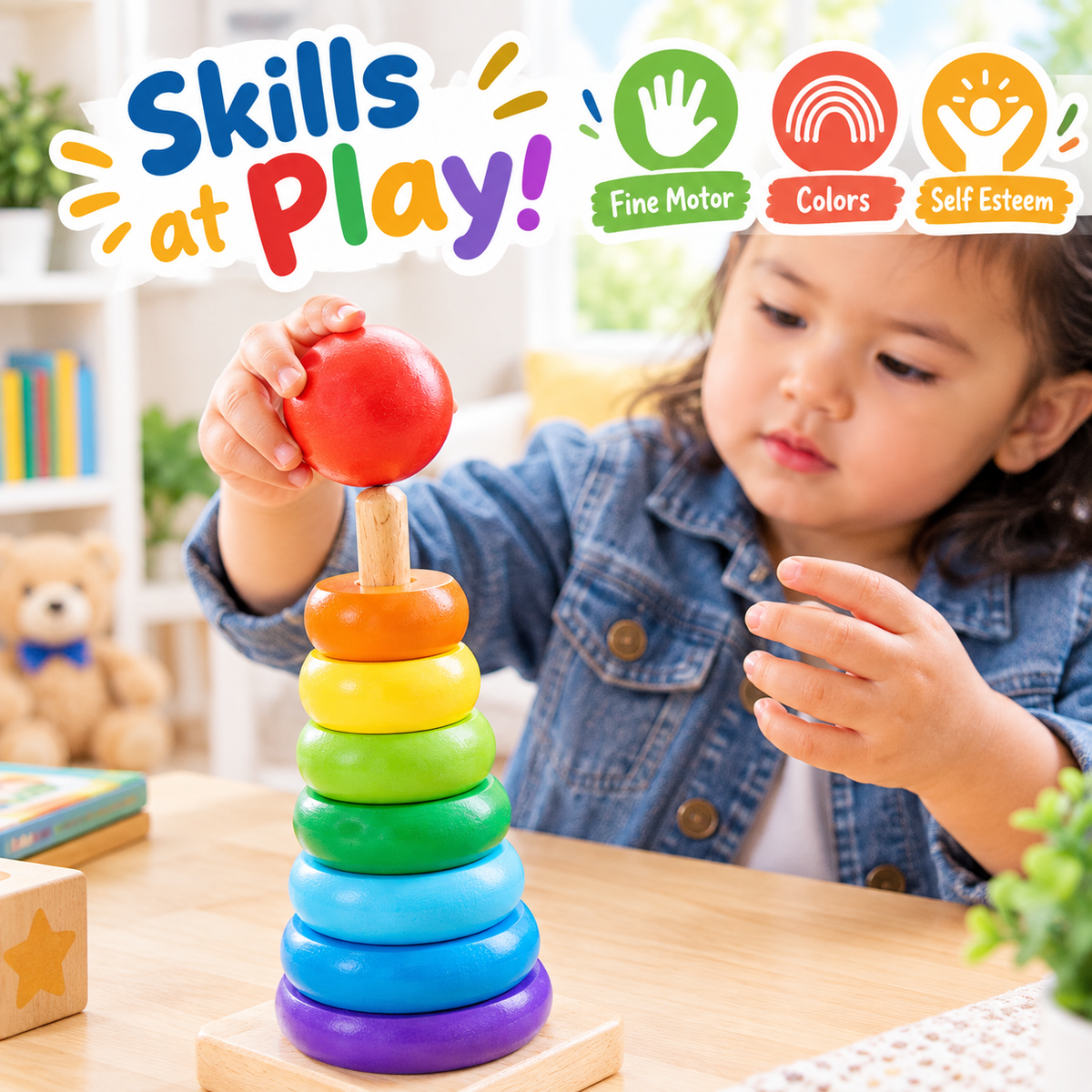 Wooden Rainbow Stacker
