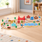113 Piece Wooden Train Set